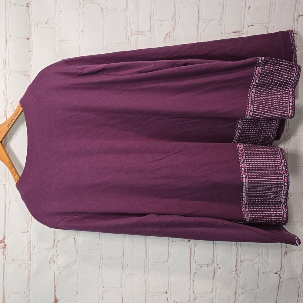 Soft Surroundings Dark Berry Playa Embroidered Jacket Open Beaded Womens 2X NWT - Picture 10 of 14